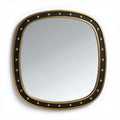 Black and gold decorative wall mirror with rounded edges 30 x 30 x 2cm