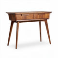 Wooden console table with two drawers in walnut finish 100 x 40 x 75cm