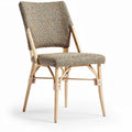 Rattan dining chair with fabric seat in multicolor 42 x 45 x 85cm