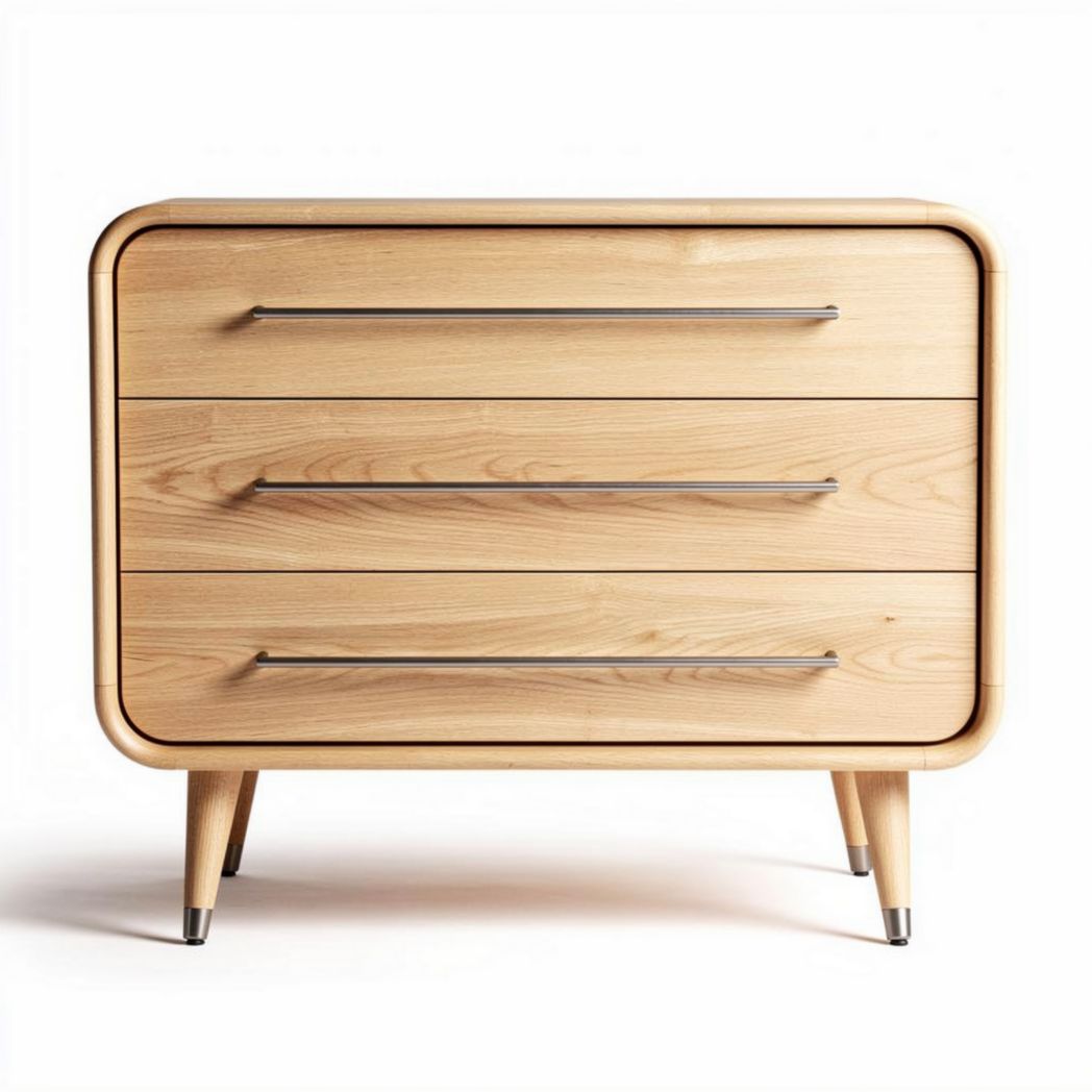 Light wood storage dresser with three drawers dimensions 90 x 45 x 75cm