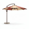 Market umbrella with adjustable canopy in brown and tan 200 x 200 x 250cm