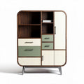 Wooden storage cabinet with multiple compartments and drawers 90 x 40 x 120cm